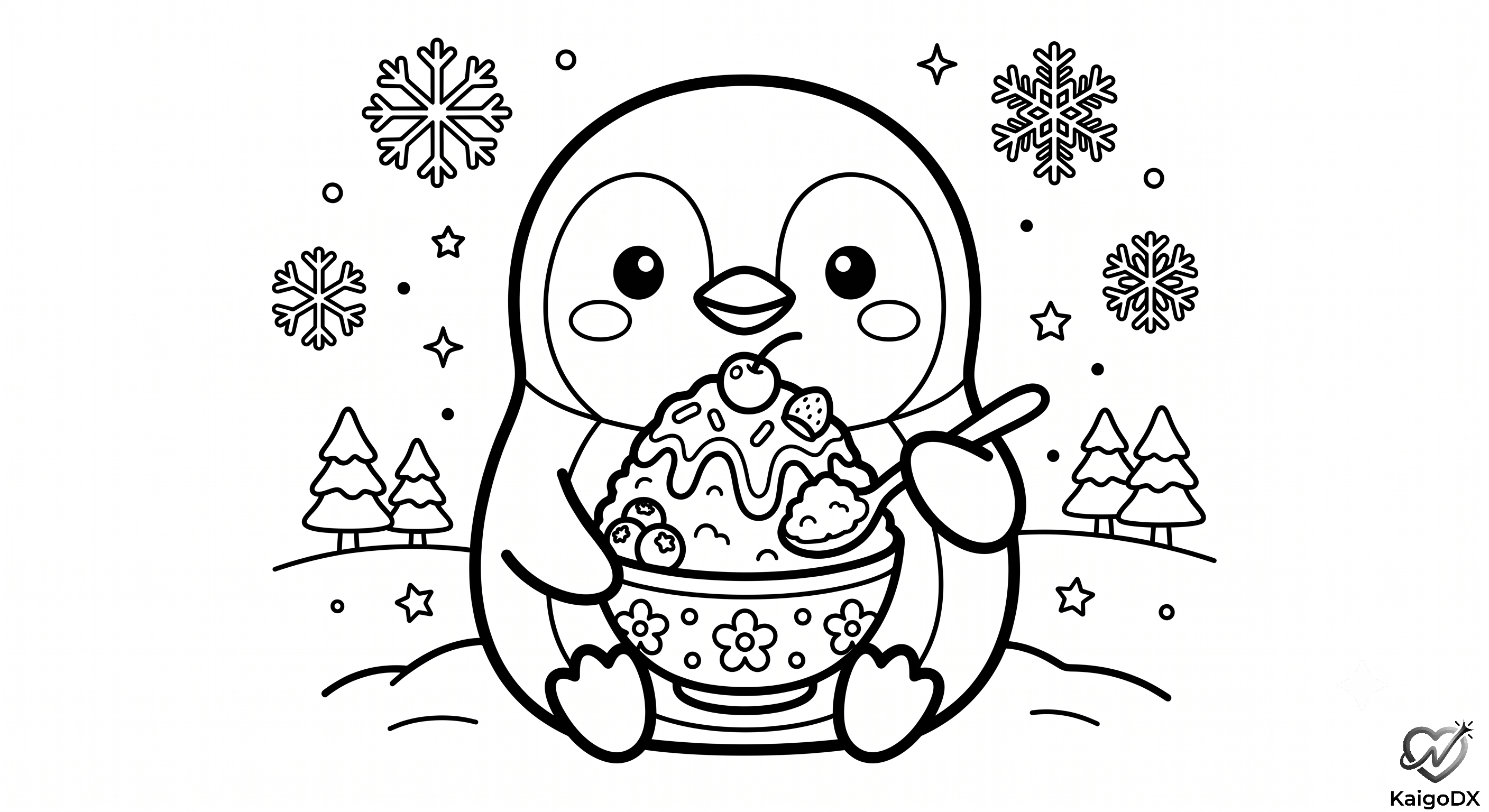 かき氷とペンギン