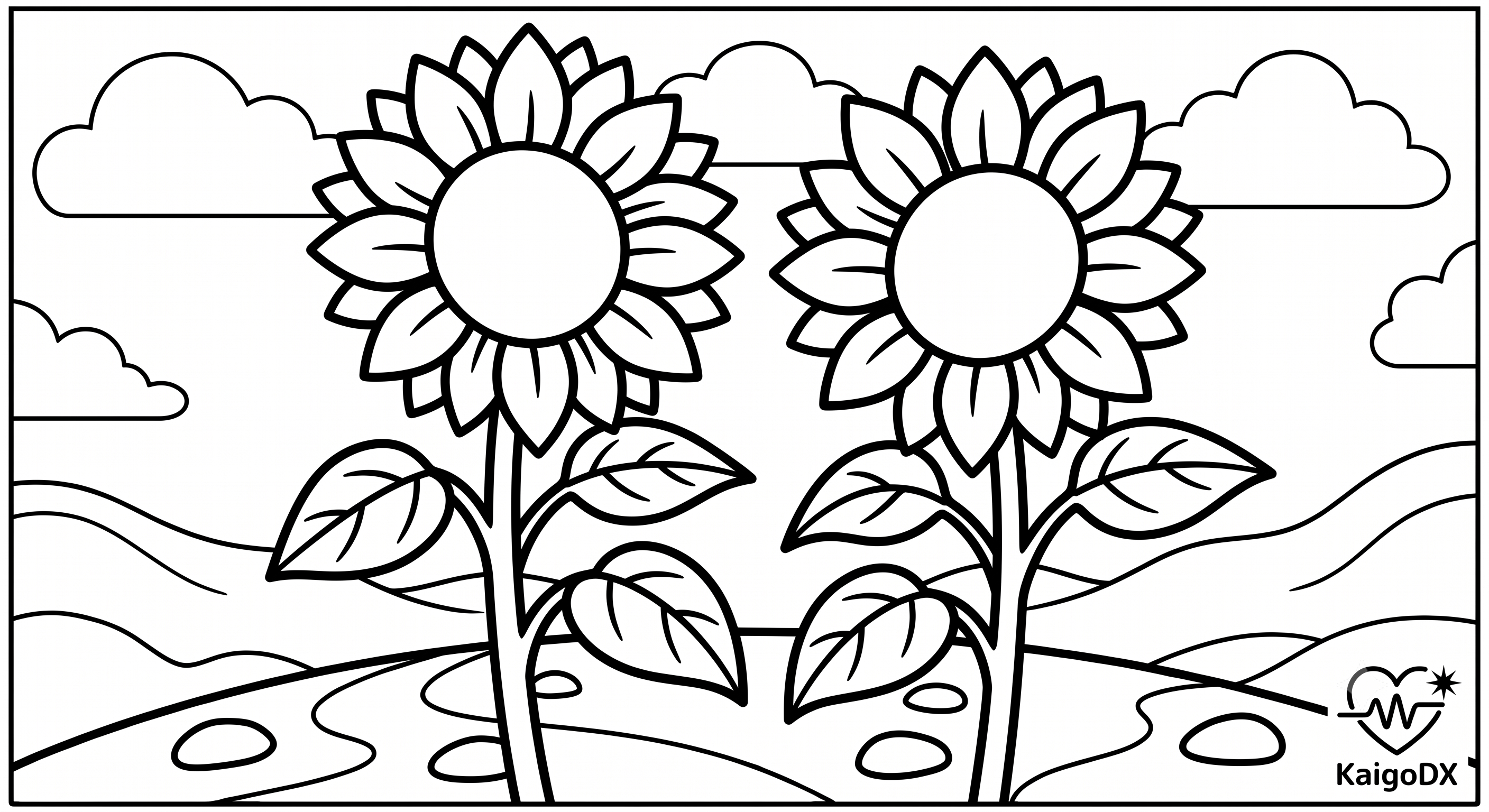 塗り絵 ひまわり