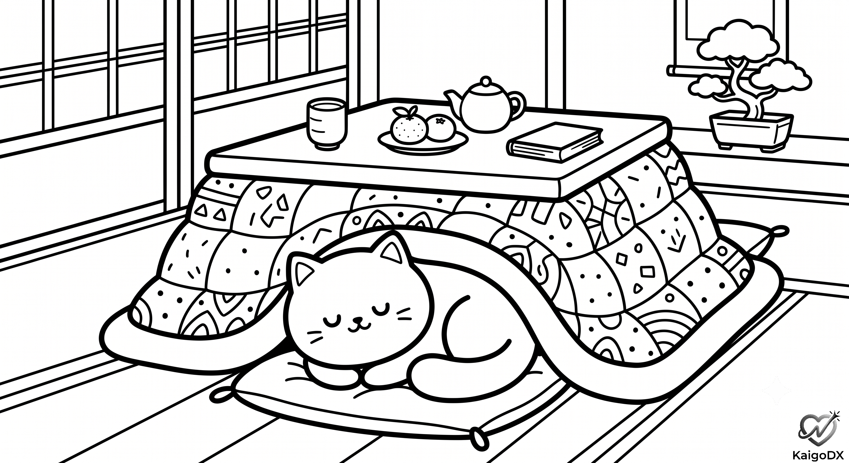コタツと丸くなる猫