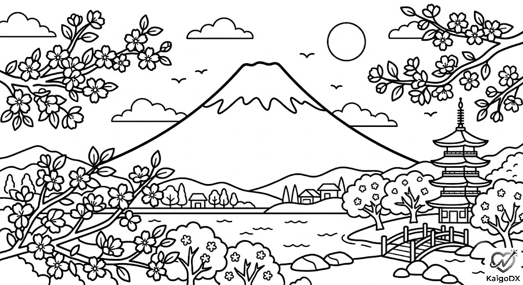 桜と富士山
