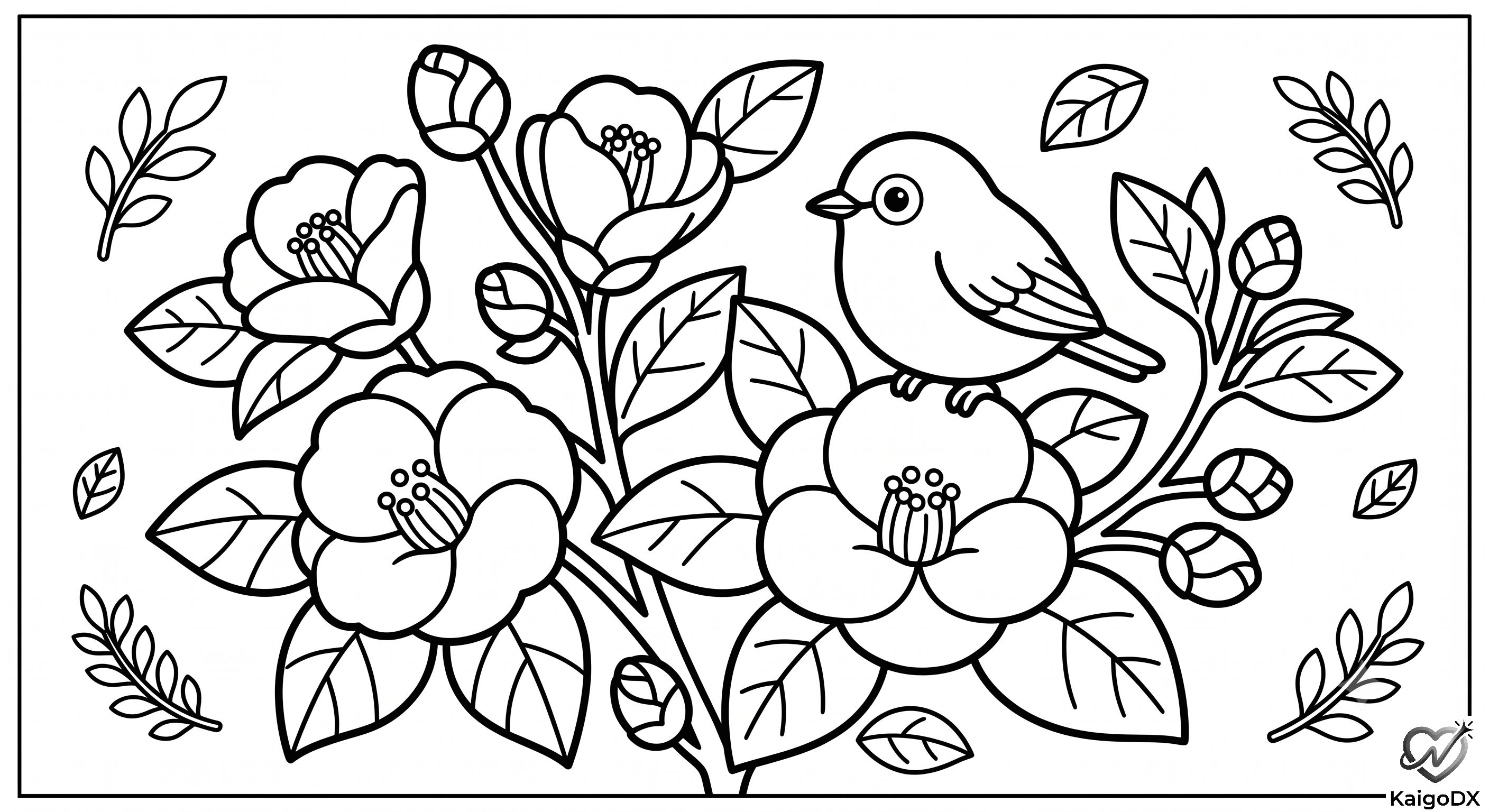 椿の花とメジロ