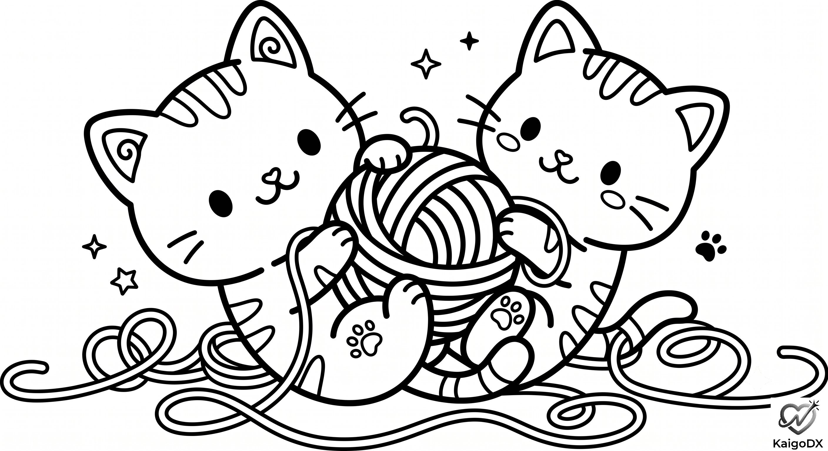 毛糸で遊ぶ子猫