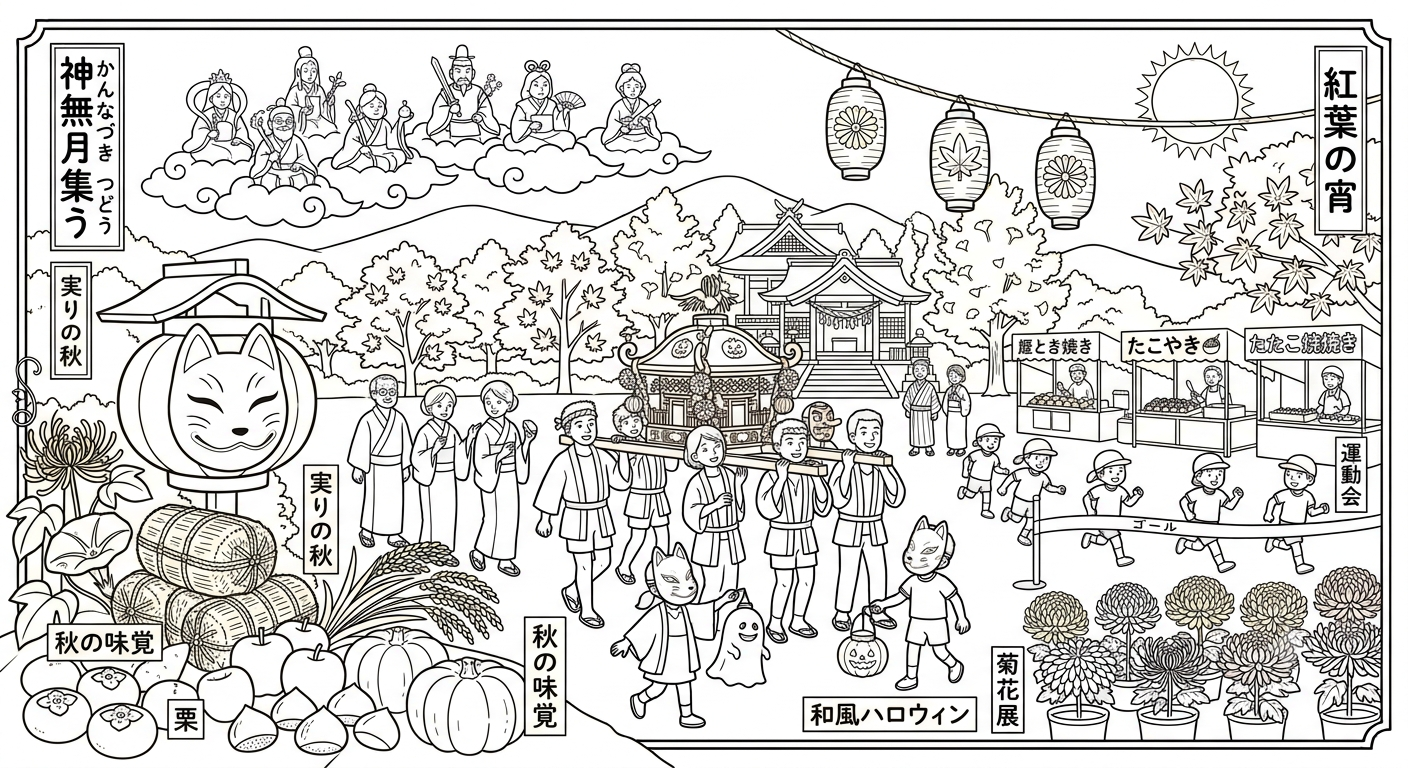 塗り絵 10月