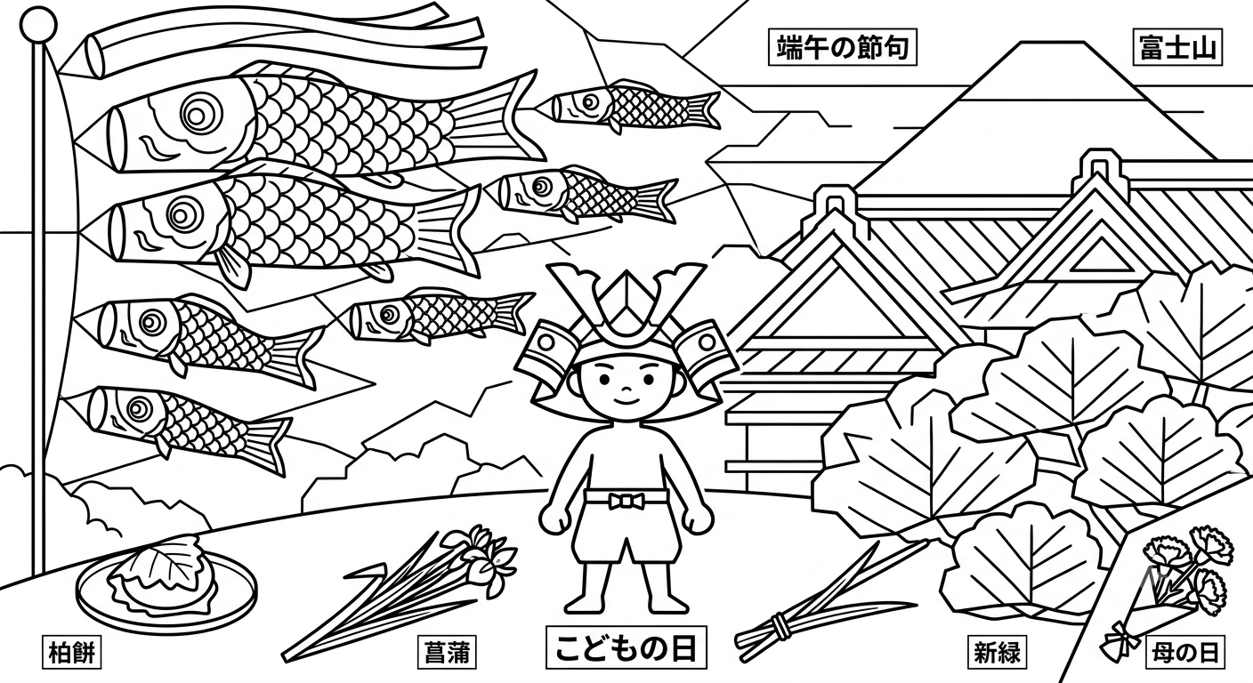 塗り絵 5月