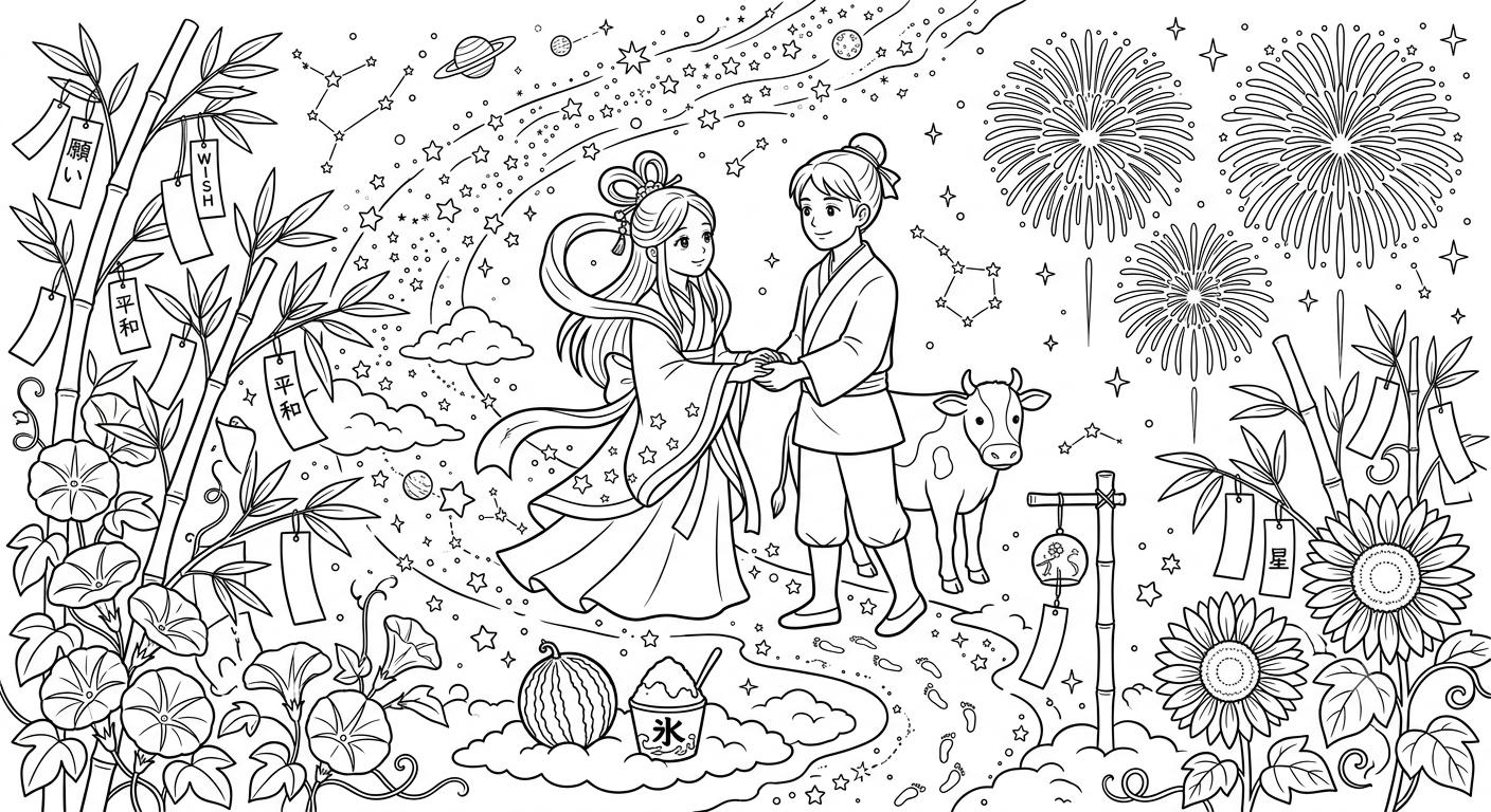 塗り絵 7月